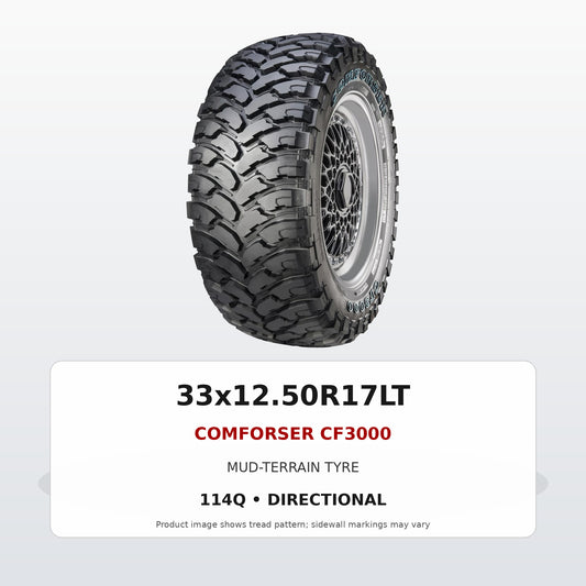 33x12.5R17 114Q 8PR MT – Comforser New Tyre | 4WD / Ute | Mud-Terrain Zoom Tyres Otahuhu