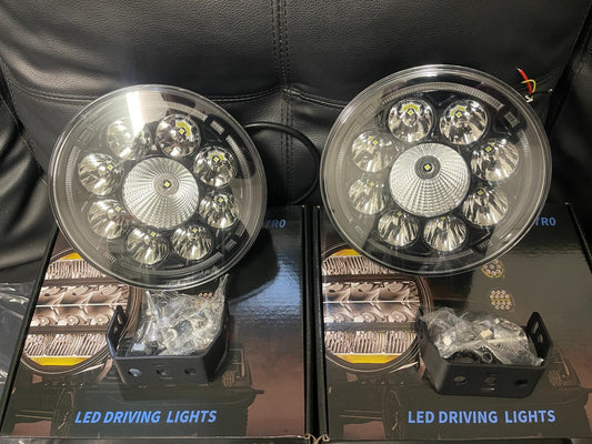 LED Spotlight Round - 8 LED 7 inch (for a pair) Zoom Tyres Otahuhu