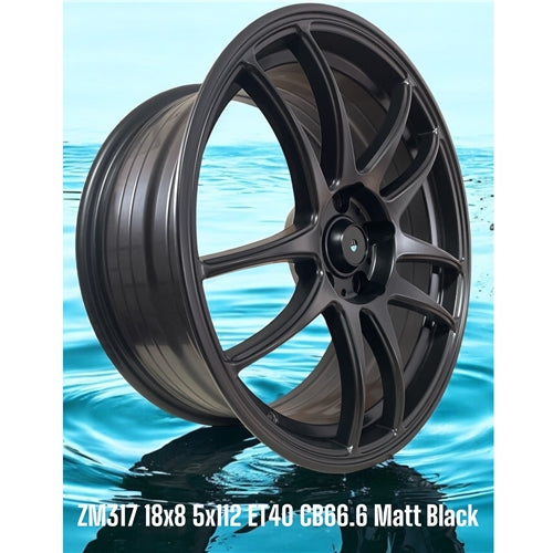 18x8 Alloy Wheels 5x112 ET40 Matt Black – Set of 4