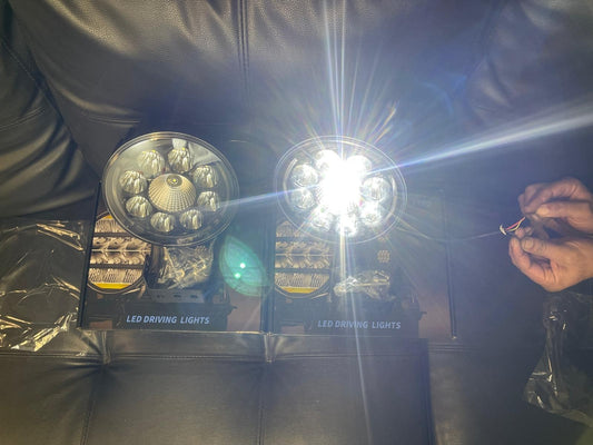 LED Spotlight Round - 8 LED 7 inch (for a pair) Zoom Tyres Otahuhu