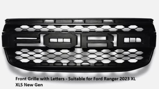 Front Grille with Letters - Suitable for Ford Ranger Next Gen XL 2023–2026 | Black Zoom Tyres Otahuhu