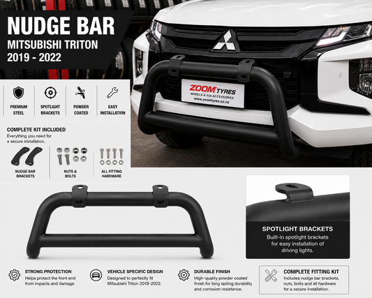 Nudge Bar - Suitable for Mitsubishi Triton 2019-2022 Zoom Tyres Otahuhu