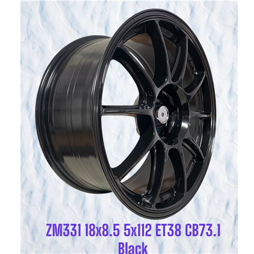 18x8.5 Alloy Wheels 5x112 ET38 Black – Set of 4