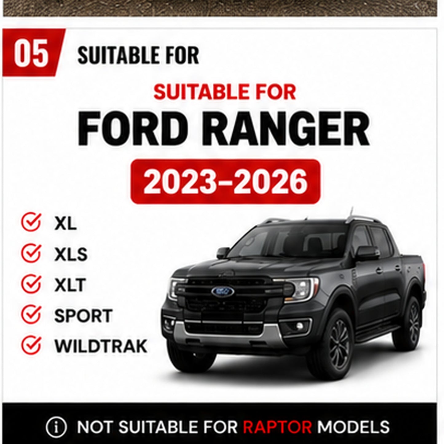 Tailgate Cover - Suitable for Ford Ranger 2023-2026 Zoom Tyres Otahuhu