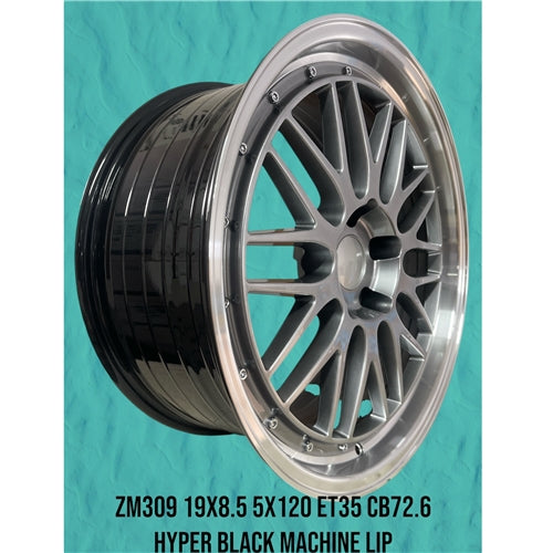 19x8.5 Alloy Mag Wheels 5x120 Hyper Black Machine Lip – Set of 4 – BMW Rims