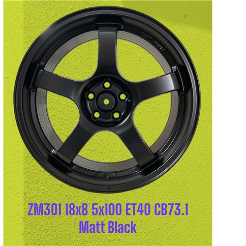 18x8 5x100 ET40 CB73.1 Matt Black Alloy Wheels – Set of 4