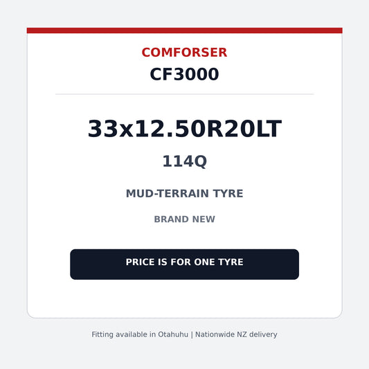 Comforser CF3000 MT 33x12.50R20LT 114Q 10PR Mud Terrain Tyre Zoom Tyres Otahuhu