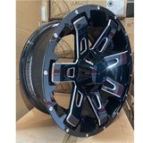 20x9 ET0 Ranger Hilux Colorado BT50 Wheels Black Milled 6x139.7 Set of 4