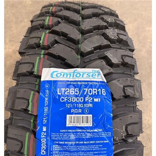 265/70R16 121/118Q 10PR MT – Comforser New Tyre | 4WD / Ute | Mud-Terrain