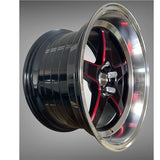 18x10.5 Deep Dish 5x114.3 Black Red Alloy Wheels ET30 – Set of 4
