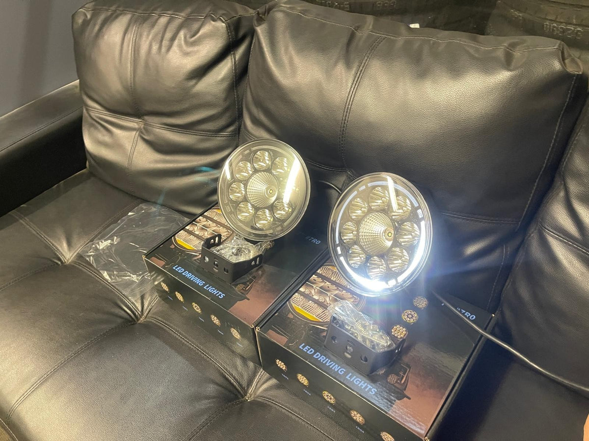 LED Spotlight Round - 8 LED 7 inch (for a pair) Zoom Tyres Otahuhu