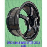 18x8.5 5x114.3 Black Alloy Mag Wheels ET35 – Set of 4
