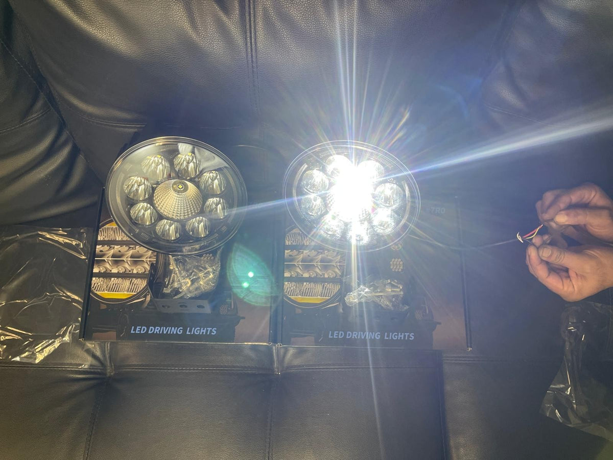 LED Spotlight Round - 8 LED 7 inch (for a pair) Zoom Tyres Otahuhu