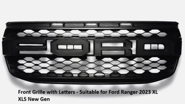 Front Grille with Letters - Suitable for Ford Ranger Next Gen XL 2023–2026 | Black Zoom Tyres Otahuhu