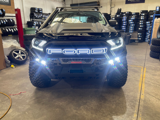 Front Grille LED Letter Bar - Suitable for Ford Ranger 2015–2022 XL XLT Wildtrak Raptor Zoom Tyres Otahuhu