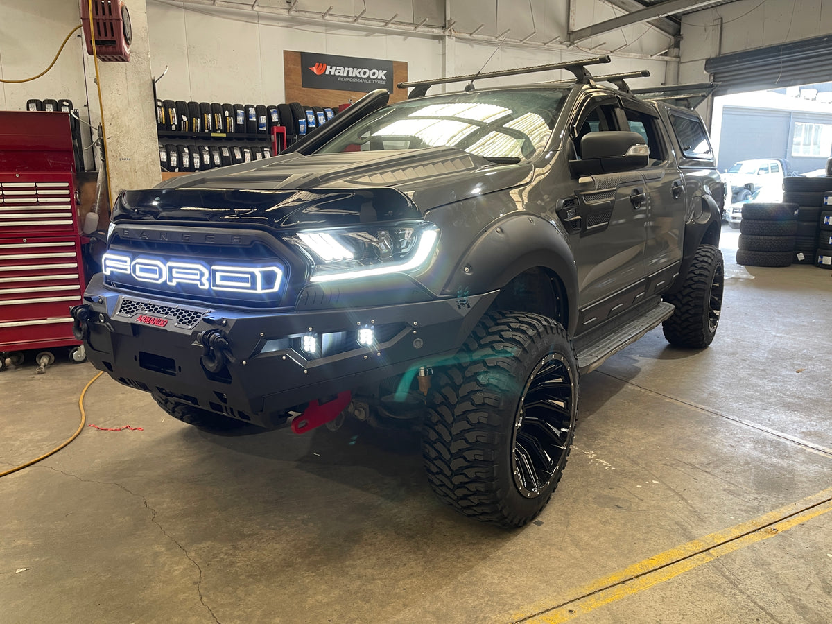 Front Grille LED Letter Bar - Suitable for Ford Ranger 2015–2022 XL XLT Wildtrak Raptor Zoom Tyres Otahuhu