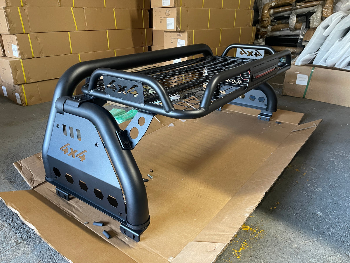 Universal Adjustable Ute Roll Bar with Upper Cargo Basket & LED Brake Light Zoom Tyres Otahuhu