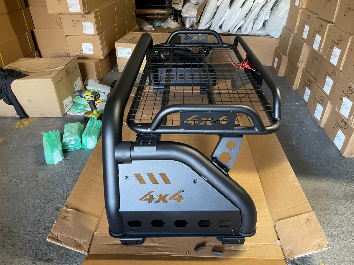 Universal Adjustable Ute Roll Bar with Upper Cargo Basket & LED Brake Light Zoom Tyres Otahuhu