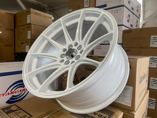 17x8.25 White Alloy Wheels 5x100 / 5x114.3 ET20 – Set of 4
