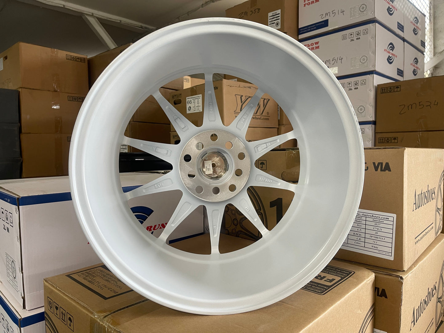 17x8.25 White Alloy Wheels 5x100 / 5x114.3 ET20 – Set of 4