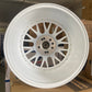 17x8.5 White Alloy Wheels 4x100 / 5x100 ET20 Gold Rivets – Set of 4