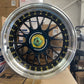 17x8.5 Alloy Wheels 4x100 / 5x100 ET20 Black Gold Rivets – Set of 4