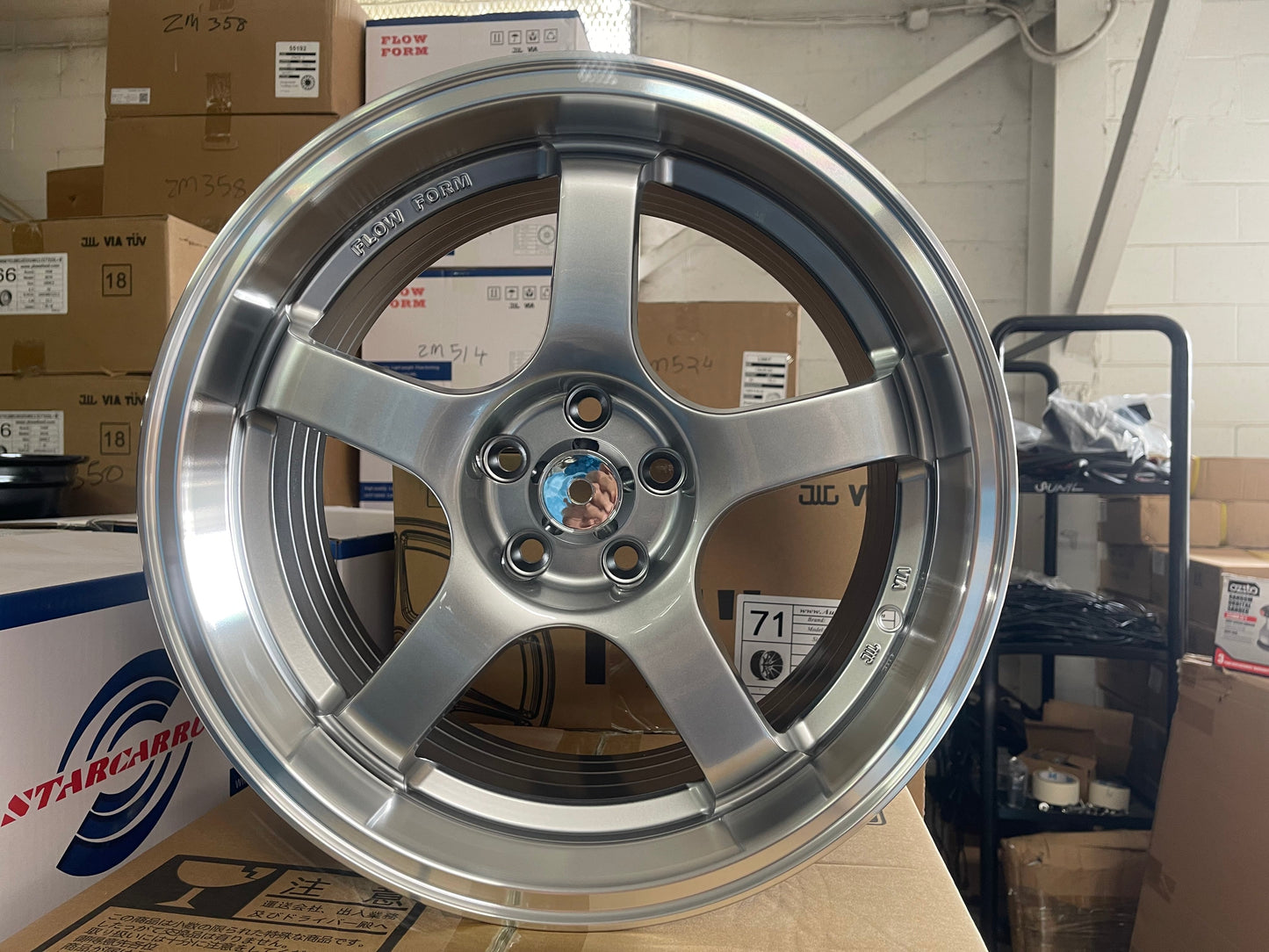 17x8.5 Alloy Wheels 5x100 ET33 Hyper Black Machine Lip – Set of 4