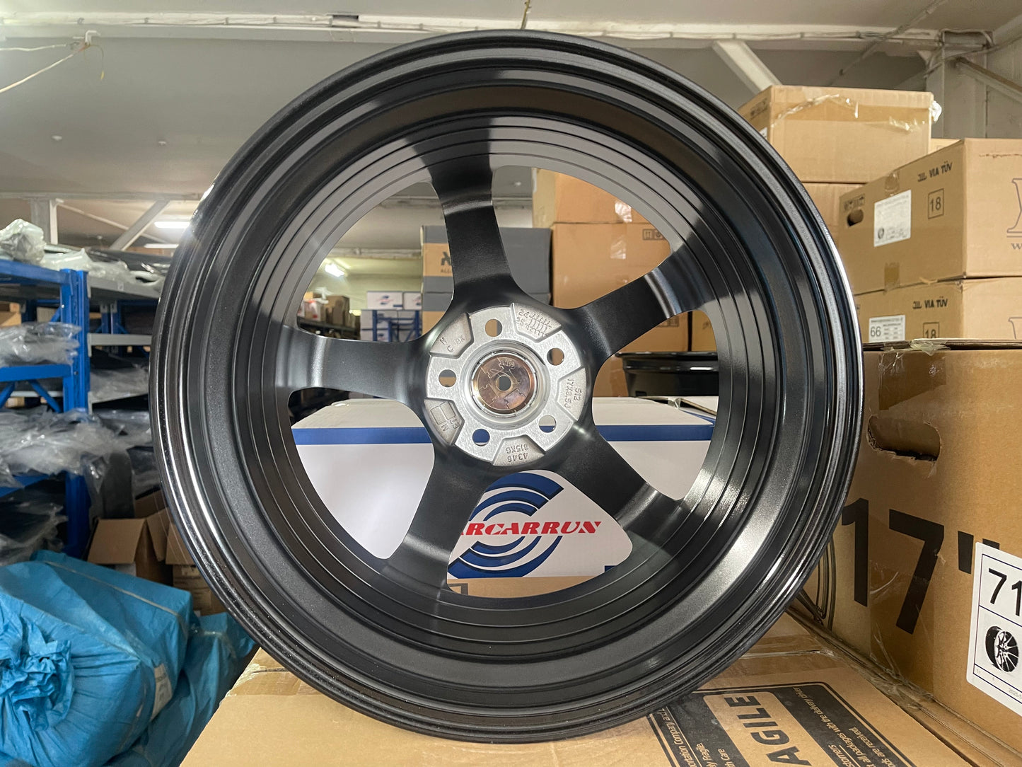 17x8.5 Alloy Wheels 5x100 ET33 Hyper Black Machine Lip – Set of 4