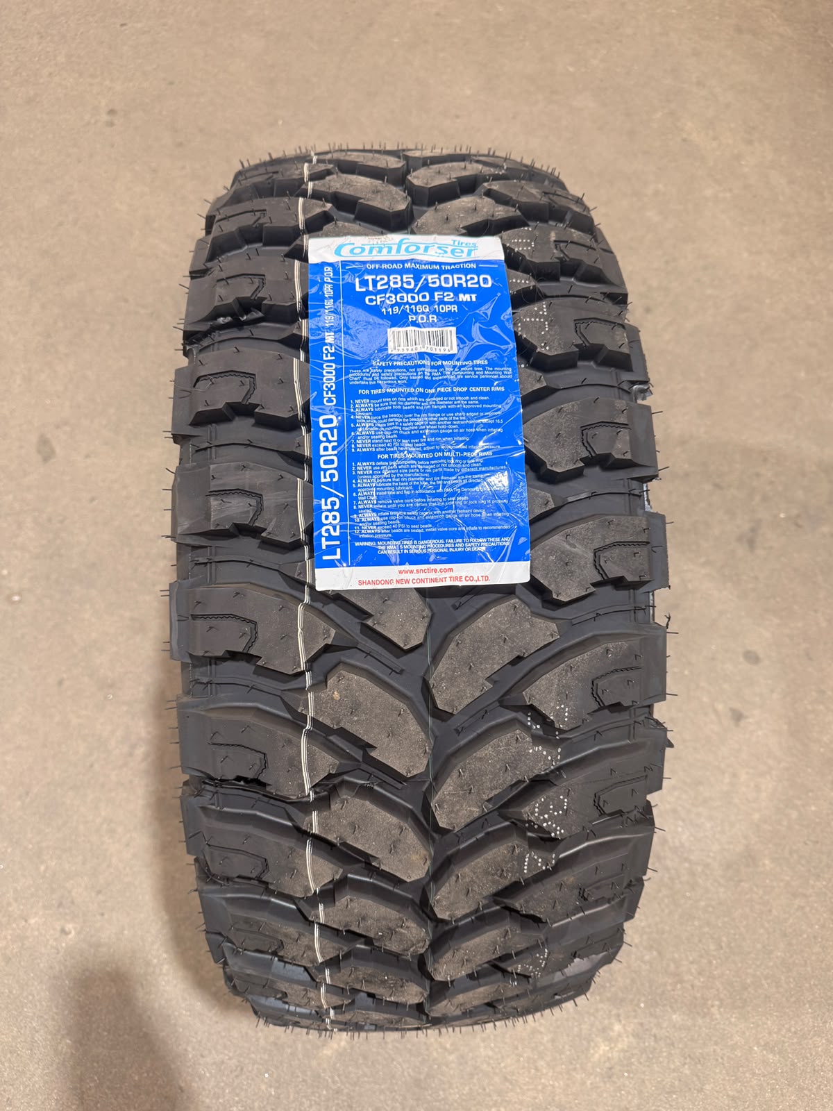 Comforser 285/50R20LT CF3000 F2 MT 119/116Q 10PR Mud Terrain Tyre Zoom Tyres Otahuhu