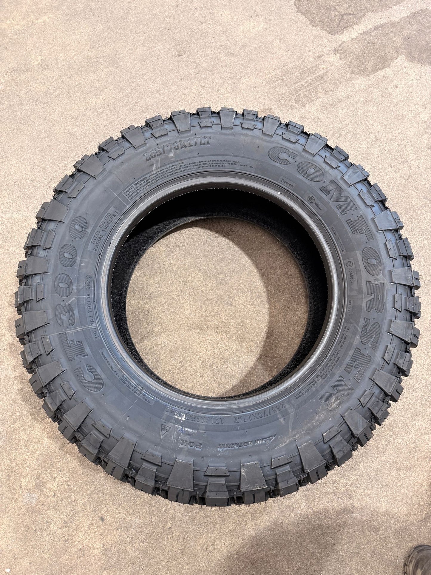 265/70R17 121/118Q 10PR MT – Comforser New Tyre | 4WD / Ute | Mud-Terrain