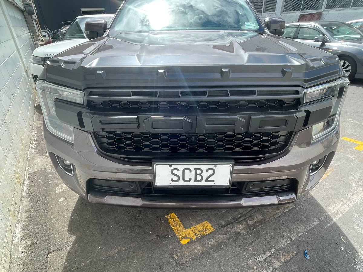 Front Grille with LED Letters - Suitable for Ford Ranger XLT Wildtrak Sport & Everest 2023–2026 | Black Zoom Tyres Otahuhu