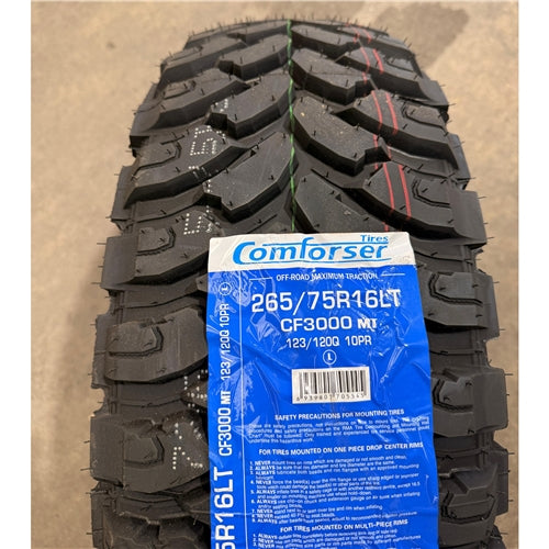 265/75R16 123/120Q 10PR MT – Comforser New Tyre | 4WD / Ute | Mud-Terrain