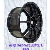 18x8.5 Alloy Wheels 5x112 ET38 Black – Set of 4