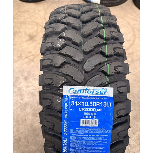 31x10.5R15 109Q 6PR MT – Comforser New Tyre | 4WD / Ute | Mud-Terrain